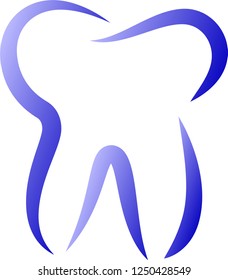 Stylish Line drawing of tooth