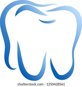 Stylish Line drawing of tooth