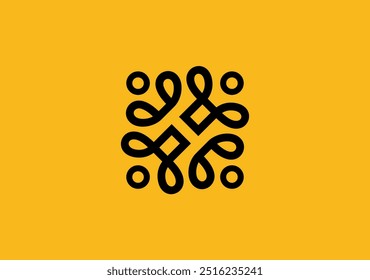 Diseño elegante del logotipo de la línea basado en el símbolo general de la fundación