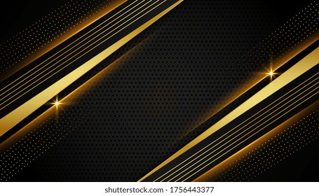 stylish linear black and golden abstract background