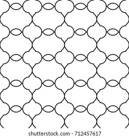 Stylish linear design in oriental style. Seamless vector pattern