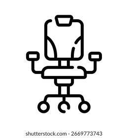 Um ícone linear e elegante de cadeira giratória