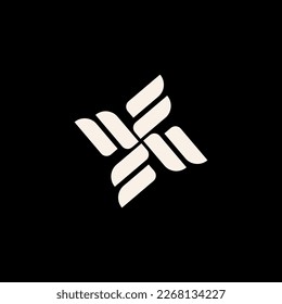 Stylish linear shape logo design template. Modern abstract vector illustration with lines. Vector graphic fashion symbol.
