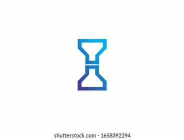 Stylish linear vector logo hourglass design concept.