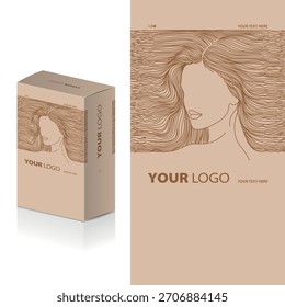 Stylish line-art face mockup featuring detailed hair outlines, designed for modern beauty and lifestyle projects.