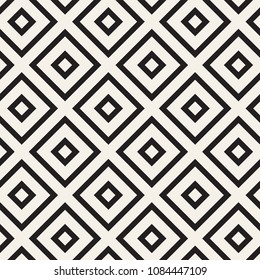 Stylish lines lattice. Ethnic monochrome texture. Abstract geometric background design. Vector seamless black and white pattern.