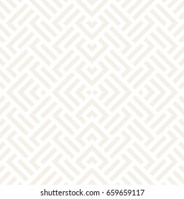 Stylish Lines Maze Lattice. Ethnic Monochrome Texture. Abstract Geometric Background Design. Vector Seamless Subtle Pattern.

