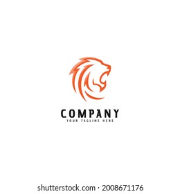 stylish lion design logo. logo template
