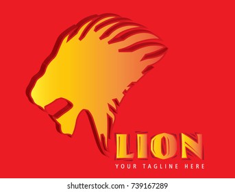 Stylish Lion glossy Logo vector illustration
