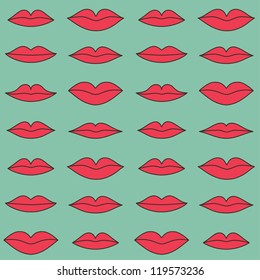 Stylish lips pattern. Vector illustration