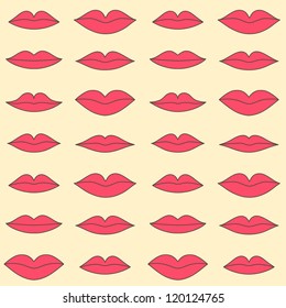 Stylish lips pattern. Vector illustration
