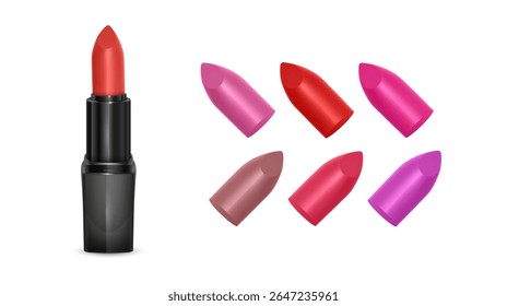 Lipsticks elegantes perfeito para beleza e maquiagem