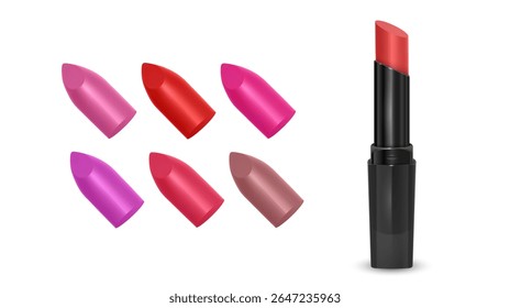 Lipsticks elegantes perfeito para beleza e maquiagem