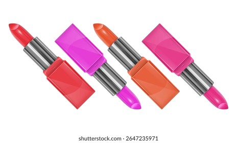 Lipsticks elegantes perfeito para beleza e maquiagem