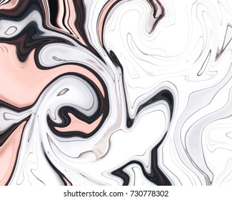 Stylish liquid ink pink marble vector texture abstract background