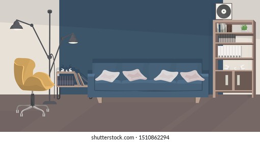 stylish living room empty no people modern apartment interior with furniture flat horizontal