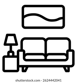 Stylish living room setup featuring a yellow sofa, side table, lamp, and wall art, ideal for home décor content.