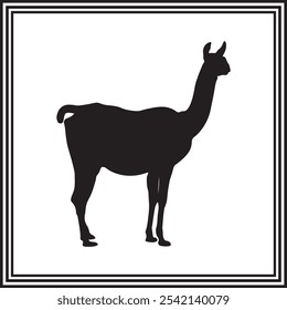 Stylish llama silhouette for animal and nature inspired design projects