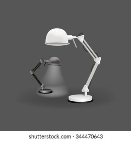 Elegantes lámparas de oficina Loft. Ilustración vectorial realista. 