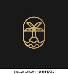 Stylish logo for beachwear - premium. Logo Design Luxury linear creative monogram - Vector.