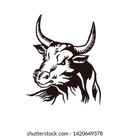 Stylish logo bull head vector idea for your creative