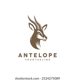 Stylish logo design featuring an antelope head silhouette, ideal for branding and identity.