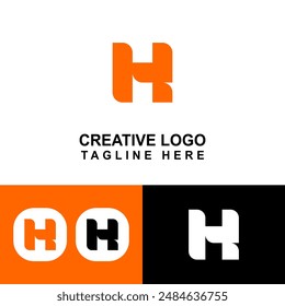 Stylish logo design suitable for trademarks. Letter H logo with orange color example