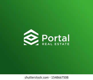 stylish logo in the form of a house with a hidden letter P conceptualized neatly. editable and easy to custom svg