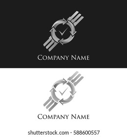 stylish logo in the form of simplified watches