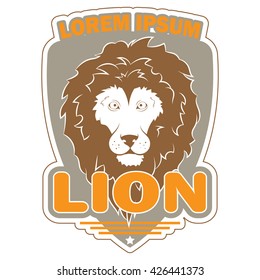 stylish logo with an image of a lion