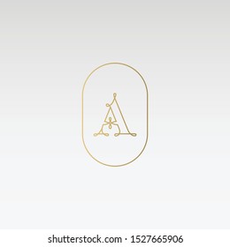 Stylish logo. Initials "A" - premium. Logo Design Luxury linear creative monogram - Vector.