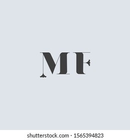 Stylish logo. “MF” initials - premium. Logo Design Luxury linear creative monogram - Vector.