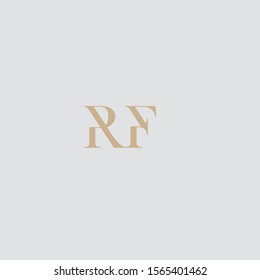 Stylish logo. “RF” initials - premium. Logo Design Luxury linear creative monogram - Vector.