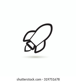 stylish logo rocket. Projects start. super idea
