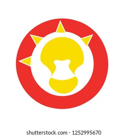 Stylish logo for your business emblem vector logo with a light bulb