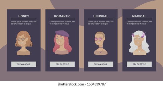 
Stylish looks for different girls. Fashion hairstyles for women. Stylist app.