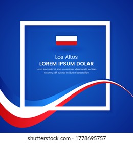 Stylish Los Altos country national day concept illustration with tricolors wave on classic greeting background