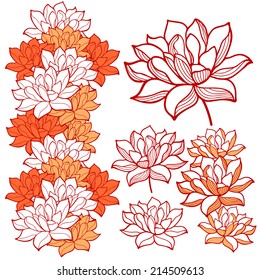 Stylish lotus flowers ornaments