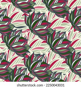 Las elegantes flores de loto se caracterizan por un patrón impecable. Un adorno floral de decoración impecable. Estilo Doodle. Diseño para tela, impresión textil, envoltura, cubierta. Ilustración del vector