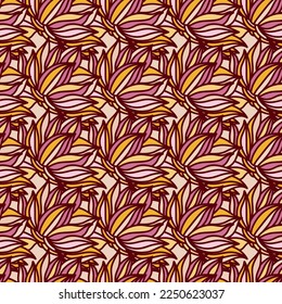 Stylish lotus flowers seamless pattern. Seamless decorative floral ornament. Doodle style. Design for fabric, textile print, wrapping, cover. Vector illustration