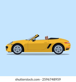 A stylish and luxurious convertible car, isolated on a plain background, featuring a sleek design, open-top roof, and built for a thrilling driving experience.