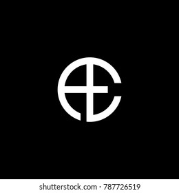 Stylish luxurious creative circular shaped artistic black and white color AE EA A E initial based letter icon logo.