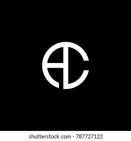 Stylish luxurious creative circular shaped artistic black and white color AC CA A C initial based letter icon logo.