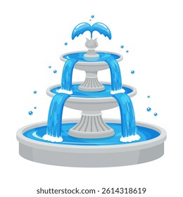 A stylish and luxurious fountain illustration