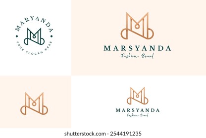 Stylish Luxury Elegant Initial Letter M Logo Vector. Initial Letter M Monogram Elegant Logo Inspiration. Premium Golden Letter M Logo Character. Alphabet Vector Logo Illustration