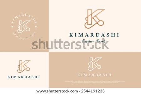 Stylish Luxury Initial Letter K Logo Vector. Initial Letter K Monogram Elegant Logo Inspiration. Premium Golden Letter K Logo Character. Alphabet Vector Logo Illustration