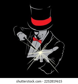 stylish magician t-shirt design vector