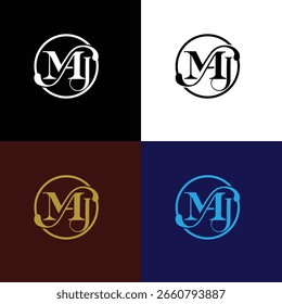 Stylish MAJ Monogram Logo Design in Circle Format
