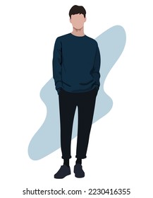 Stylish man. Cartoon male characters. Men in fashion clothes. Flat style vector illustration.