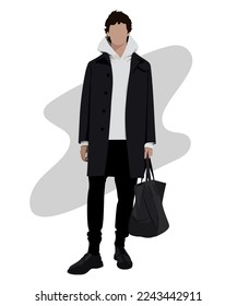 Stylish man. Cartoon male characters. Men in fashion clothes. Flat style vector illustration.